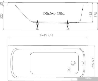 Triton Стандарт 165x70 (с каркасом)