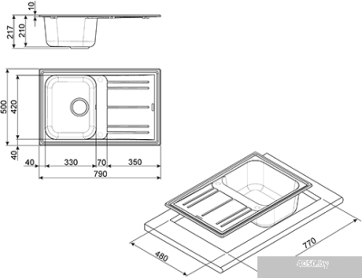 Кухонная мойка Smeg LZ791AL