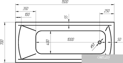 Ванна 1Марка Modern 150x70