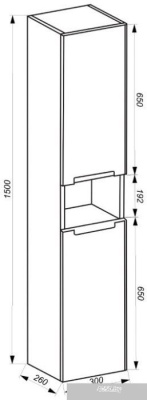 ЗОВ Шкаф-пенал Дион 150 DP150LHO0M7015МKV5 (графит матовый/дуб)