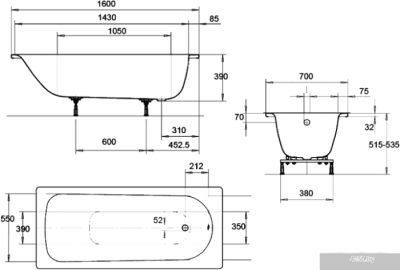 Ванна Eurowa 160x70