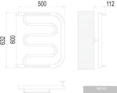 Полотенцесушитель TERMINUS Фокстрот 1 600x500 бп