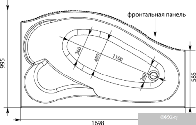 Ванна Aquanet Palma 170x90 R