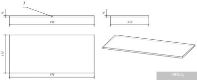Cersanit Столешница Moduo 100 BL-MOD100