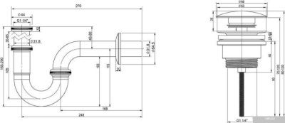 Wellsee Drainage System 182102003 (сифон, донный клапан, хром)