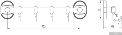 Крючок для ванны Ledeme L1915-4