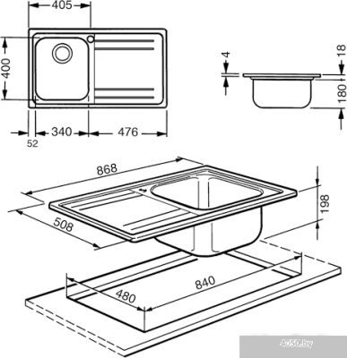 Кухонная мойка Smeg LE861S