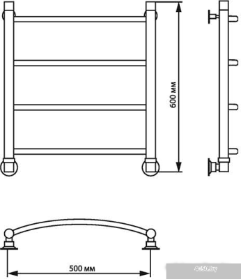 Полотенцесушитель Luxon R 60x50 (нижнее подключение)