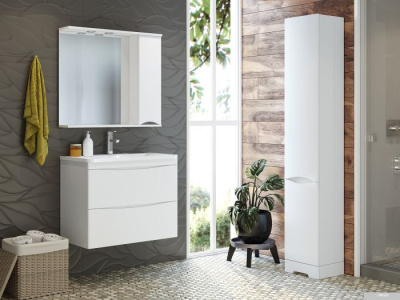 Misty Атлантик - 100 Тумба подвесная с 2 ящ., белая эмаль - П-Атл-01100-011П2Я