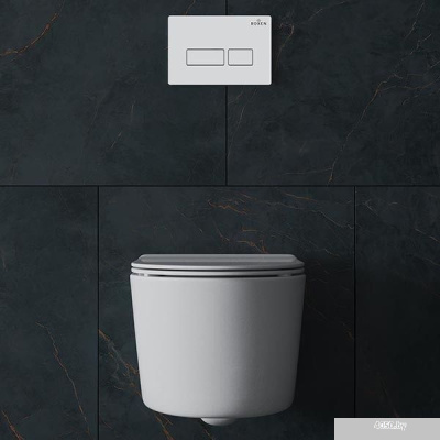 Roxen Simple Compact в комплекте с инсталляцией StounFix Slim 6 в 1 920247 (кнопка: белый глянец)