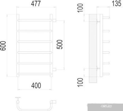 Полотенцесушитель TERMINUS Стандарт П6 400x600 бп