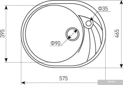 Кухонная мойка Zigmund & Shtain Kreis OV 575 (речной песок)