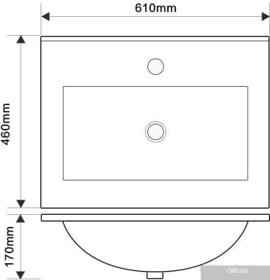 ЗОВ Тумба с умывальником Дион 60 D60LHO0M7015GKV5-OL60 (графит глянец/дуб)