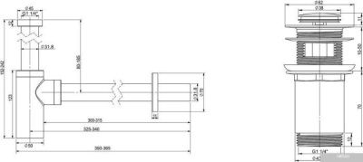 Wellsee Drainage System 182108001 (сифон, донный клапан, матовый белый)