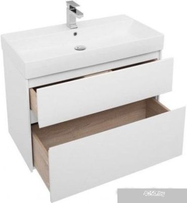 Aquanet Тумба Бруклин 85 00212598 с умывальником Slim Synergy (белый)