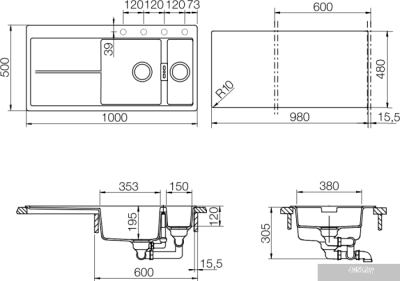 Кухонная мойка Schock Horizont 60D (D-150) Puro [700564]