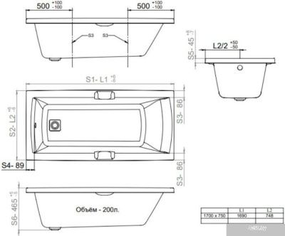 Triton Алекса 170x75 (с каркасом)