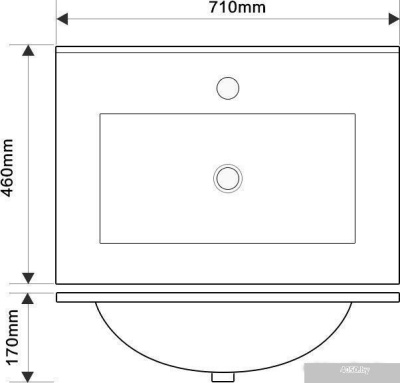 ЗОВ Тумба с умывальником Дион 70 D70LHO0M9003GKV5-OL70 (белый глянец/дуб)