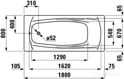 Ванна Laufen Palladium 180x80 [225100]