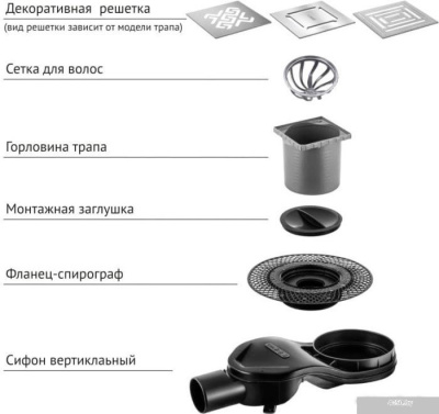 Berges Wasserhaus Platz Norma 100x100 090158 (матовый хром)