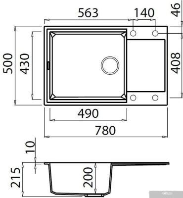 Кухонная мойка Elleci Easy 310 Full Black 40