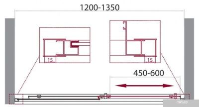 BelBagno Unique-BF-1-120/135-P-Cr (текстурное стекло)
