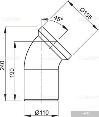 Alcaplast Колено для унитаза 45 гр. A90-45