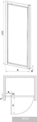 Душевая дверь Deante Flex 80 см KTL 012D (хром/прозрачное)