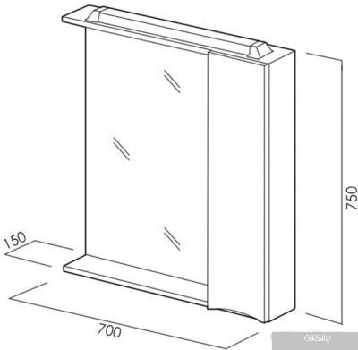 BelBagno Шкаф с зеркалом Marino-SPC-700/750-1A-BL-P-L (bianco lucido)
