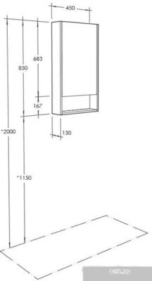 Акватон Шкаф с зеркалом Сканди 45 1A252002SDZ90 (белый/дуб рустикальный)