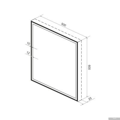 Wellsee Зеркало с фронтальной LED-подсветкой 7 Rays' Spectrum 172201140, 50 х 60 см (с сенсором и ре