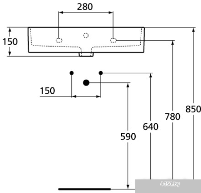 Умывальник Ideal Standard Strada K077801 60x42