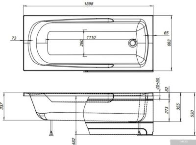 Ванна Aquanet Extra 160x70