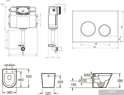 Унитаз Lavinia Boho Relfix Biore Set 4 в 1 77060234